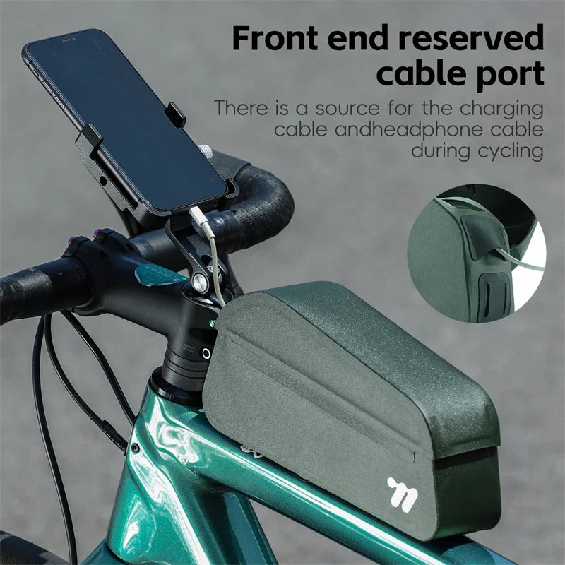 Waterproof Bicycle Top Tube Bag 1L TPU Frame Bag Green