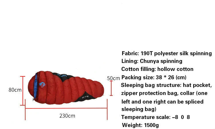 Thickened Sleeping Bag Mommy Style Red