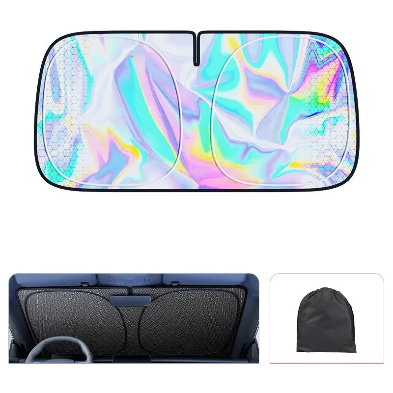 Foldable Car Windshield Sun Shade UV Protection Black