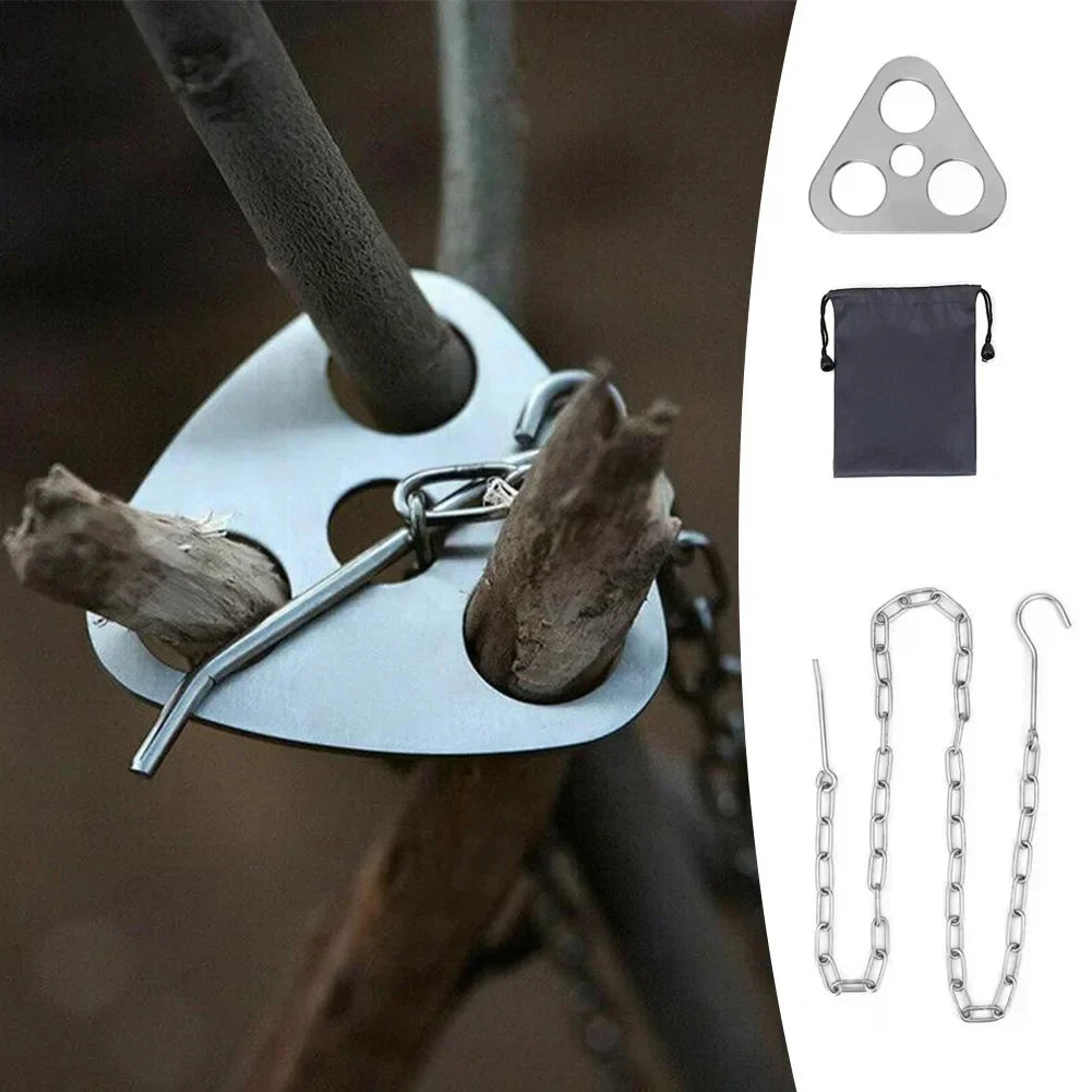 1pc Camping Hanging Tripod W/ Bag Pot Rack