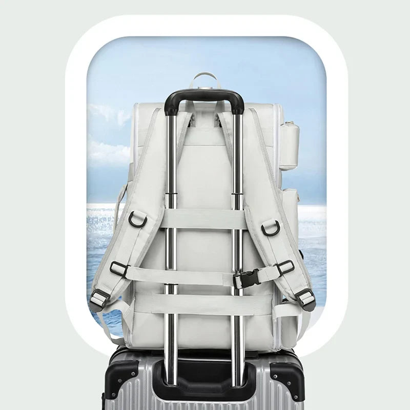 Gym And Travel Backpack Wet/Dry Separation Bag White