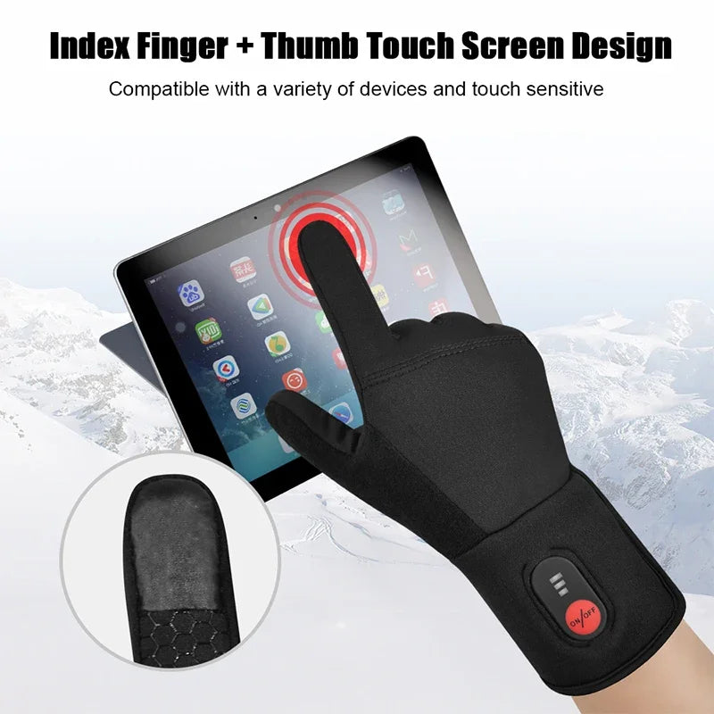 Heated Gloves Rechargeable Battery Electric Ski Gloves for Men and Women