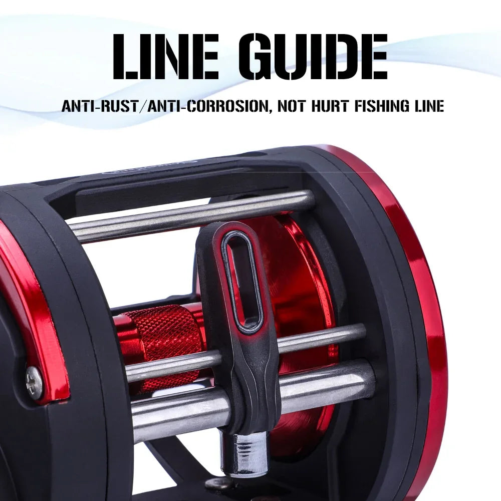 rolling Drum Fishing Reel 28kg Max DragRight Hand Red
