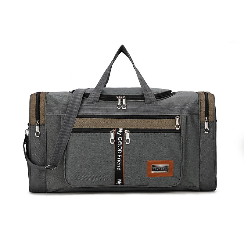 Travel Duffel Nylon Bag for Men and Women (Dark Grey)