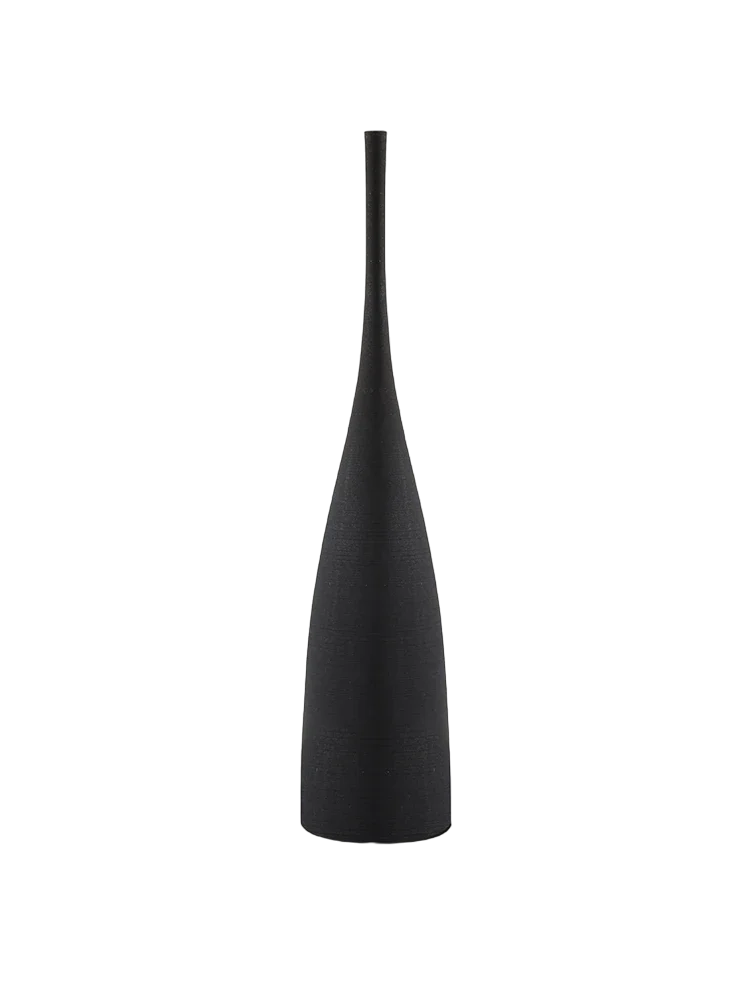 Zen Harmony: Handmade Minimalist Ceramic Vase - Black, 46cm