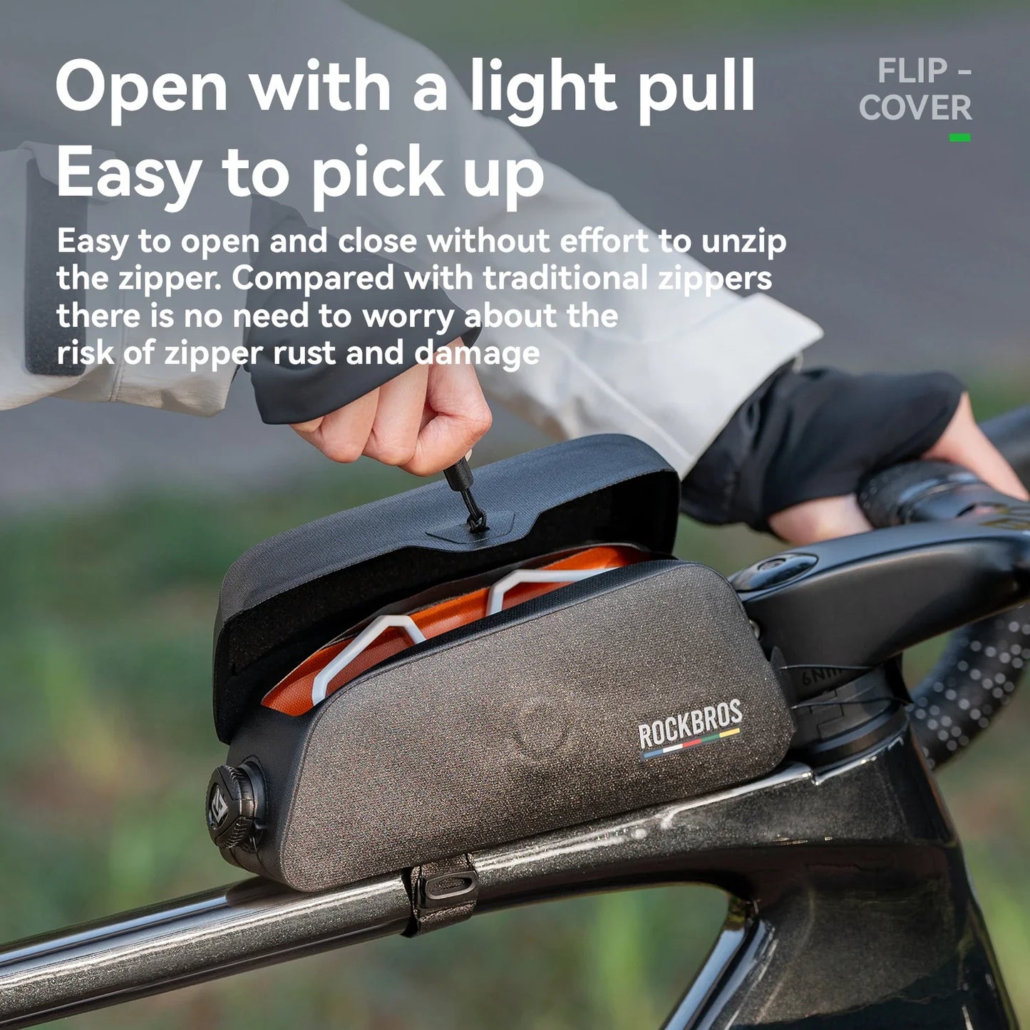 Waterproof 0.6L Top Tube Lightweight Frame Storage Bag Black