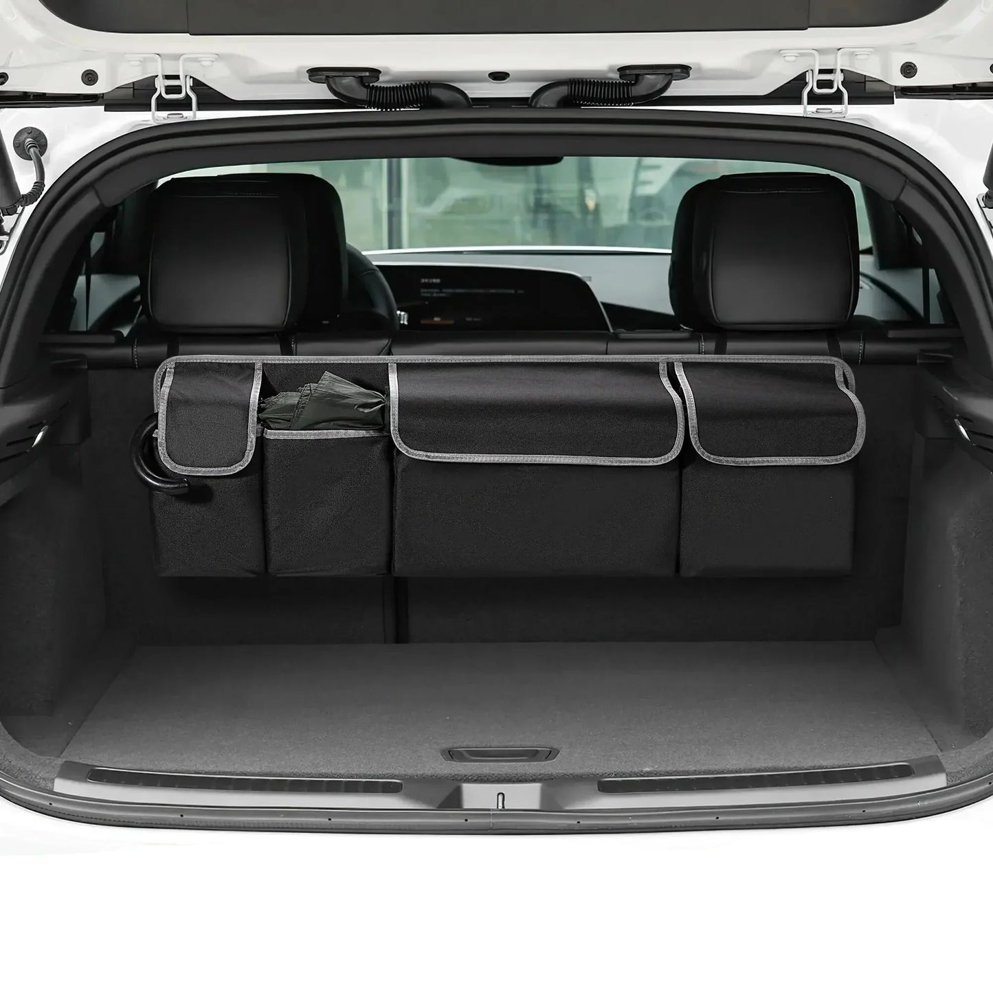 Car Trunk And Backseat Organizer Multi Use Oxford Storage Bag Black