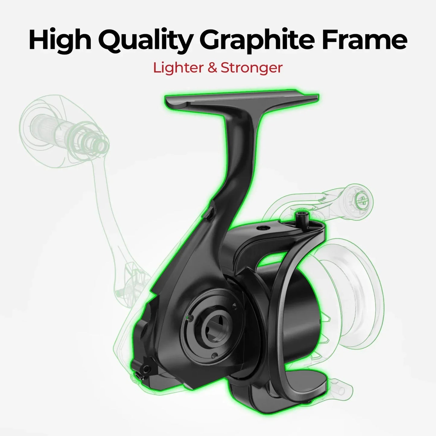 Spinning Fishing Reel 4000 Series High-Speed Green