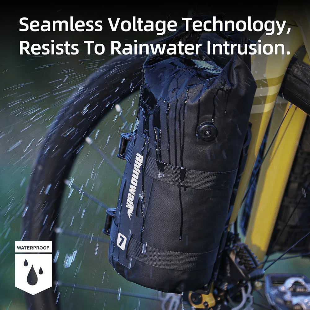 Waterproof 4L Bike Front Fork Bag PC Set with Mounting Base Black