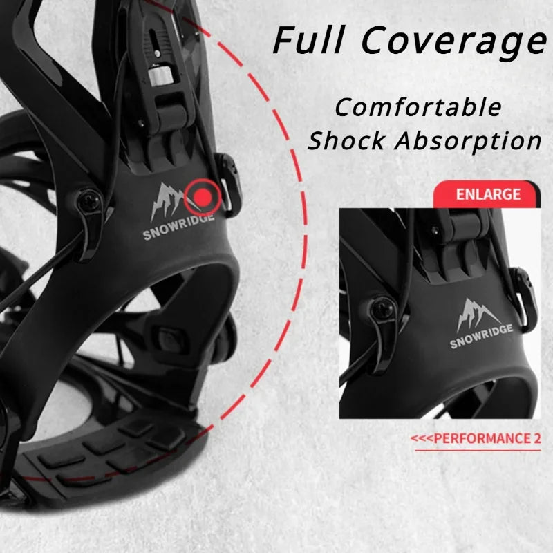 2025 Adjustable Snowboard Bindings with Quick Release Buckle
