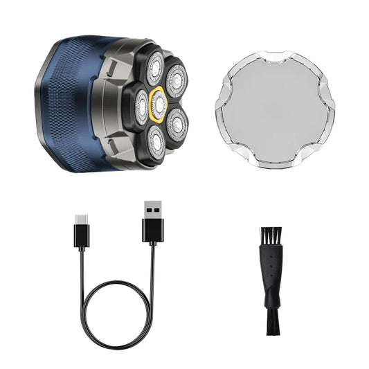 6D Electric Head And Face Shaver Rechargeable Cordless for Men Blue