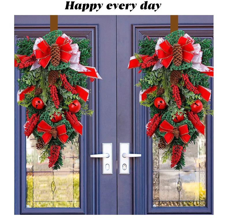 Upside Down Christmas Wreath Front Door Decoration
