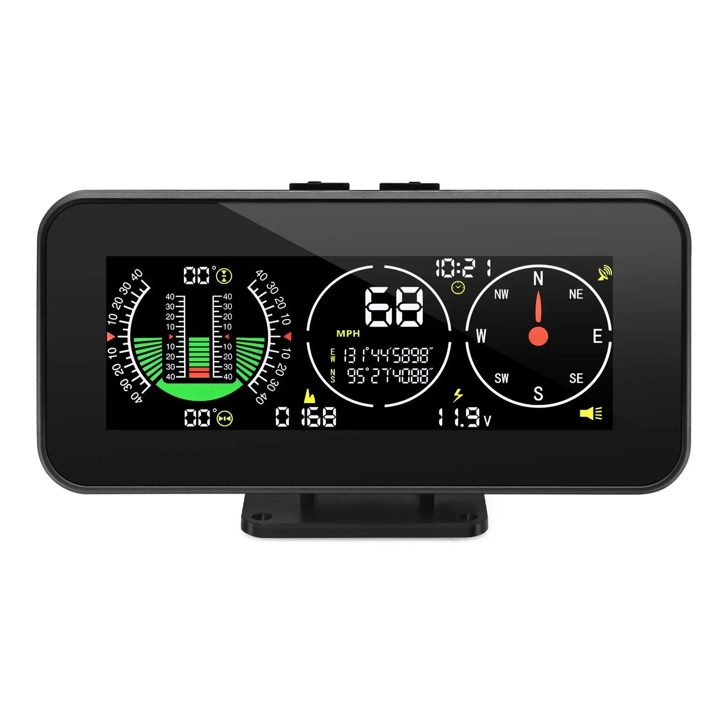 M60 Digital Speed Slope Meter GPS Speedometer & Compass Black