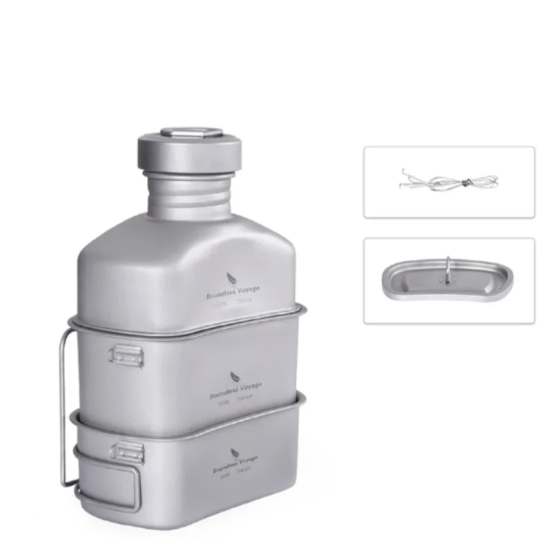 Titanium Camping Cooking Mess Set Grey