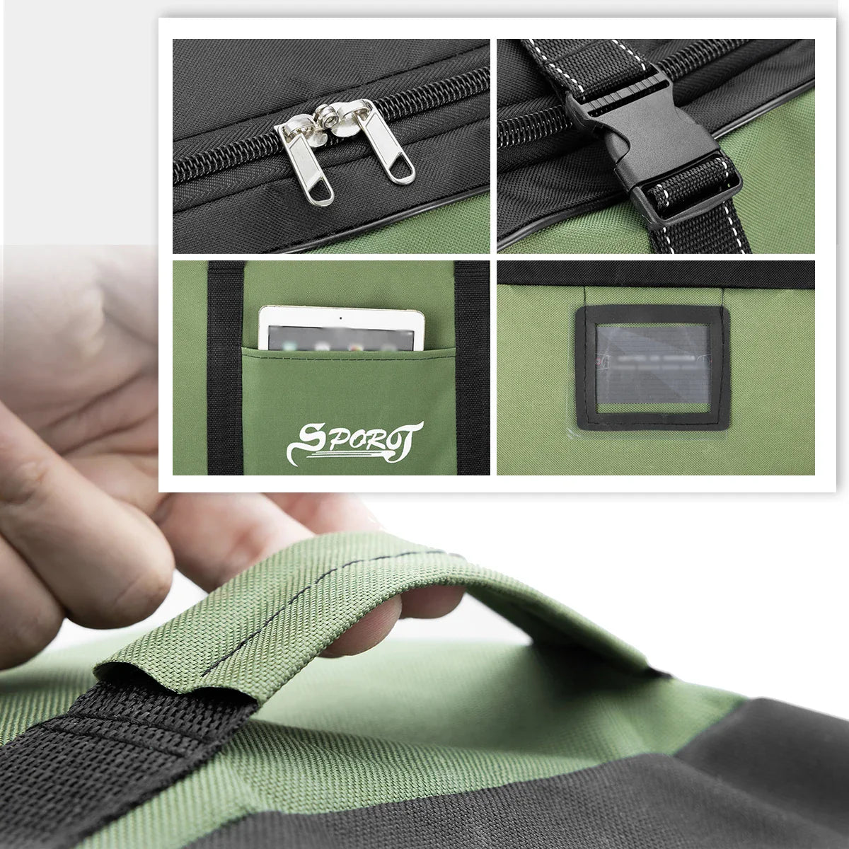 Wheeled Outdoor Travel Storage Bag Green