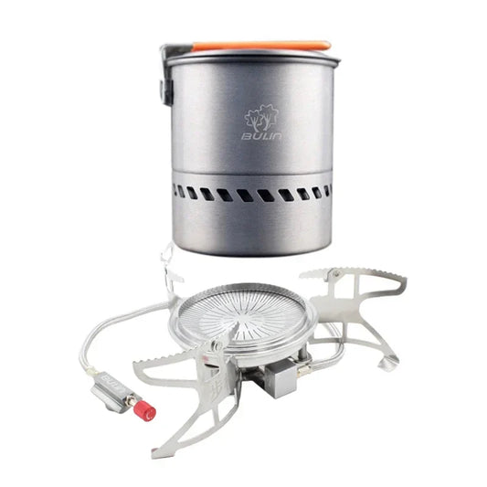 3800W Folding Outdoor Gas Stove with 1.5L Pot Silver
