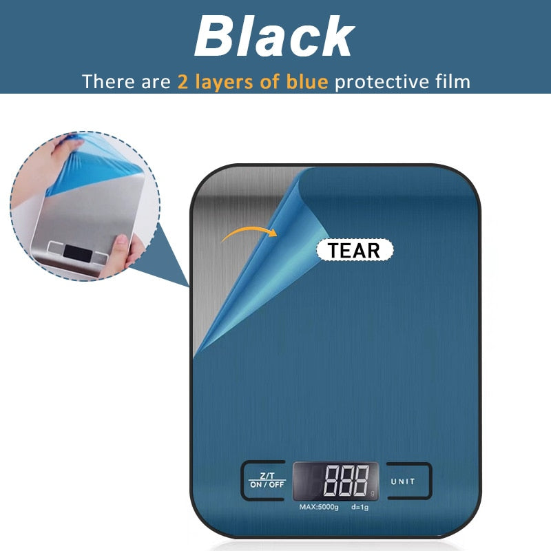 Digital Kitchen Scale 5kg/10kg Food Multi-Function 304 Stainless Steel Balance LCD Display Measuring Grams Ounces Cooking Baking