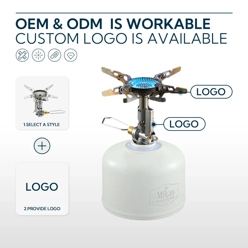 Adjustable Mini Camping Gas Stove  Split-Type Burner Silver