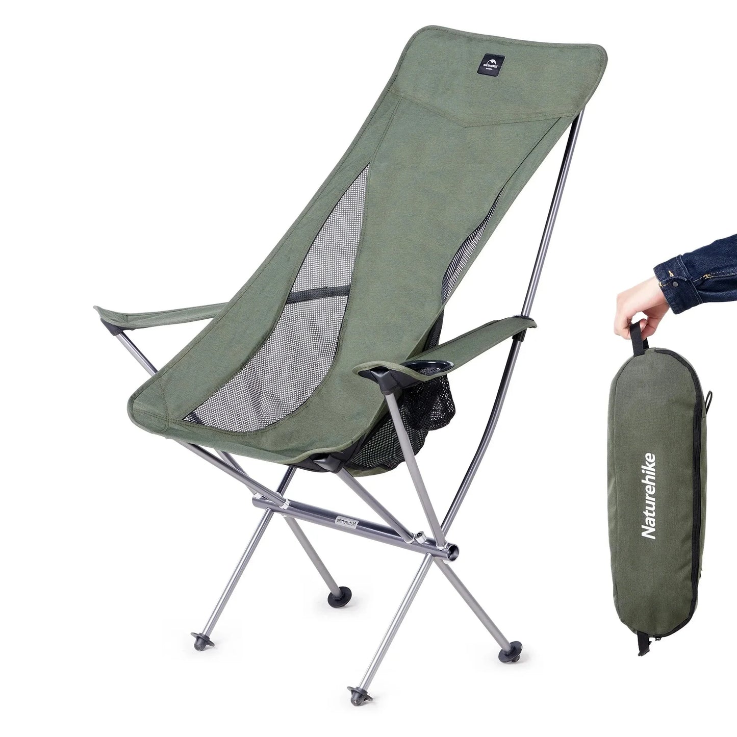 Ultralight Folding Camping Chair Widened Green