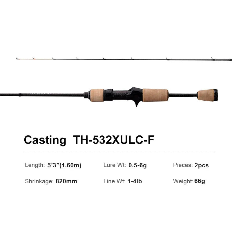 TH-532XULC-F Ultralight Spinning Casting Rod Carbon Brown