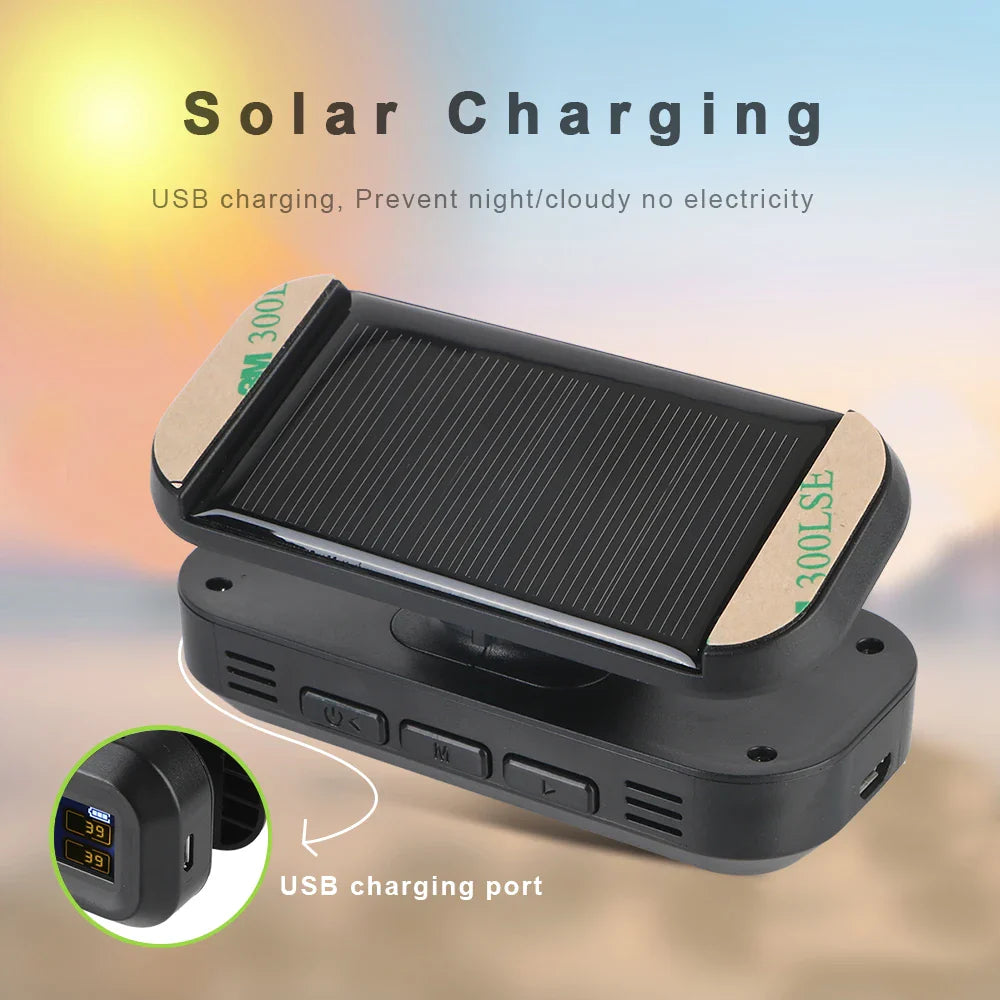 Wireless Tire Pressure Monitoring System Solar And USB Charging Black