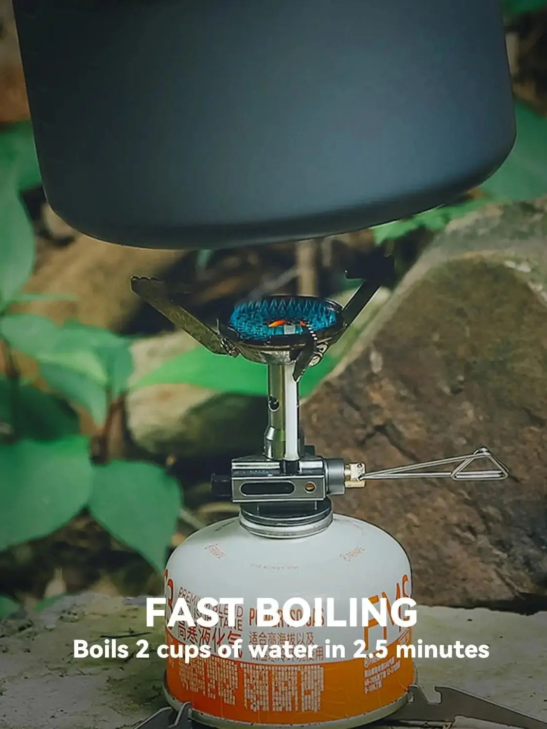 Pressure-Regulator Propane Camping Stove Silver