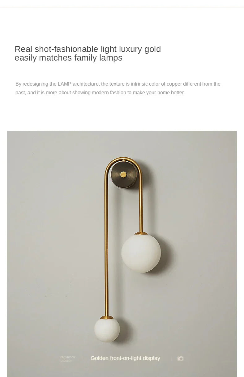 Modern Gold LED Wall Lamp: Illuminate Your Bedroom and Living Spaces with Style