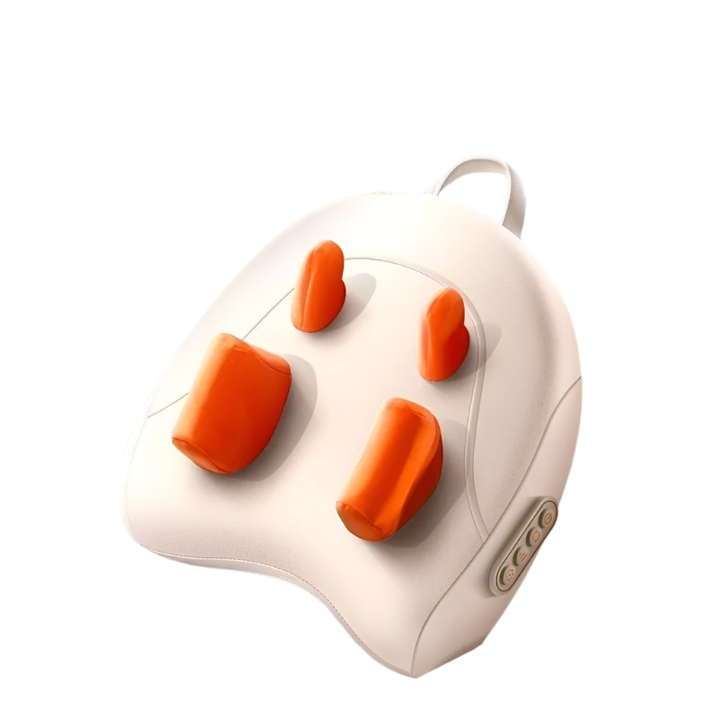 Wireless Electric Shiatsu Massage Pillow Rechargeable Heating Massager Orange