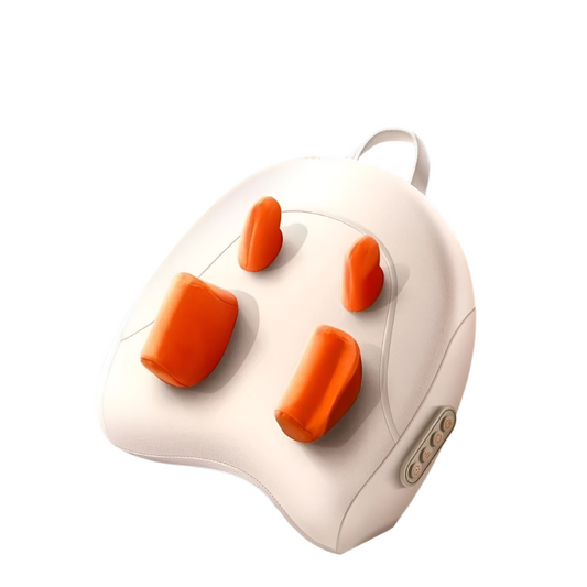 Wireless Electric Shiatsu Massage Pillow Rechargeable Heating Massager Orange