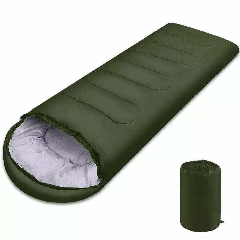 4-Season Waterproof Sleeping Bag Envelope-Style Green