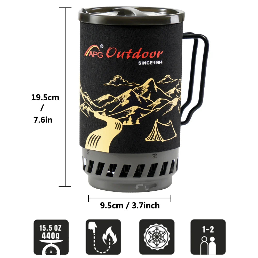 1400ml Heat Exchanger Camping Stove Black