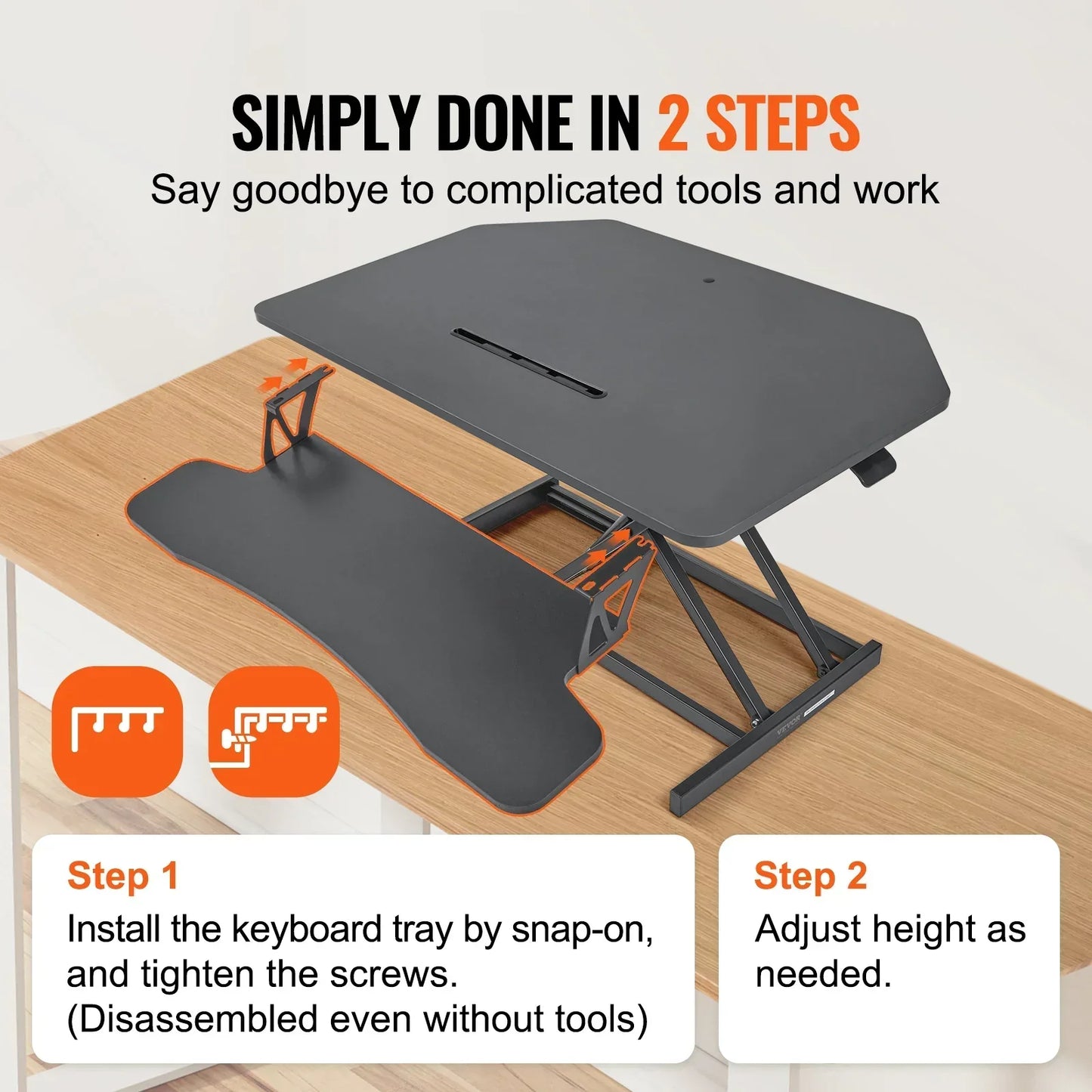 X-Frame Double-Layer Standing Desk Converter - Height Adjustable Sit-to-Stand Desk