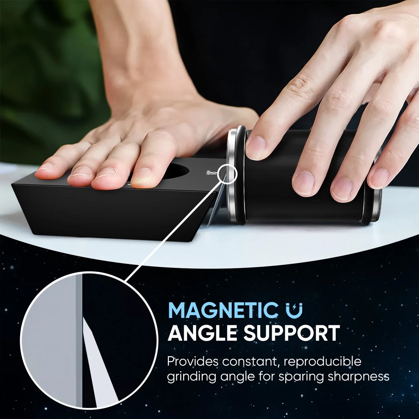 4-Sided Rolling Knife Sharpener Diamond Sharpening Stone Black