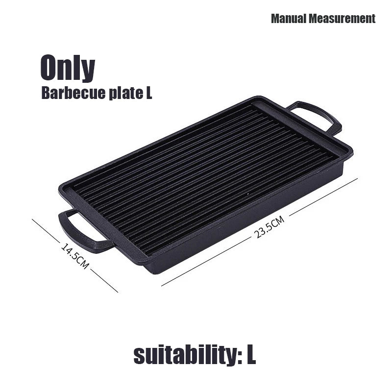 Portable Charcoal BBQ Grill Plate Reusable Outdoor Carbon Furnace Black