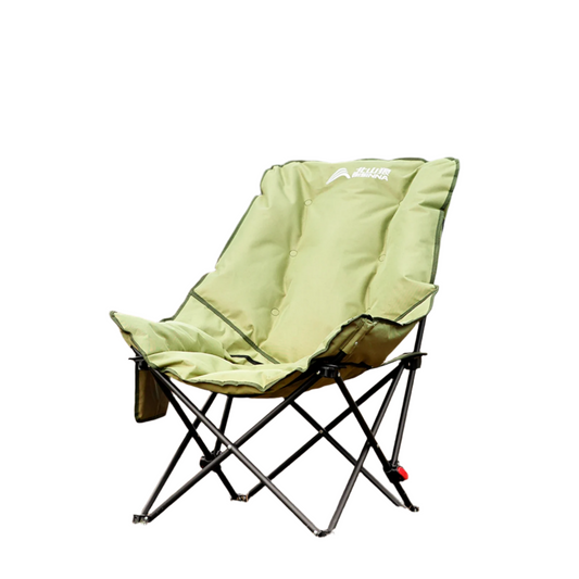 High-Back Moon Chair with Hollow Cotton Padding Green