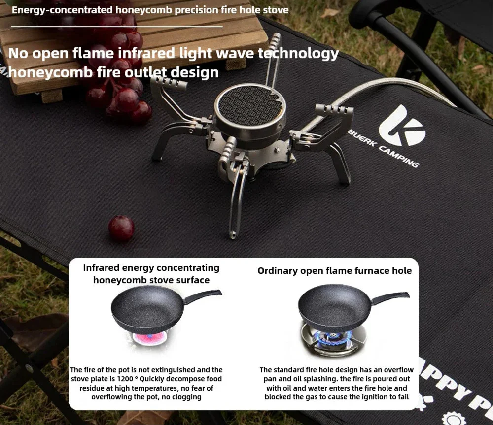 Infrared Mini Camping Stove Folding Split Burner Silver
