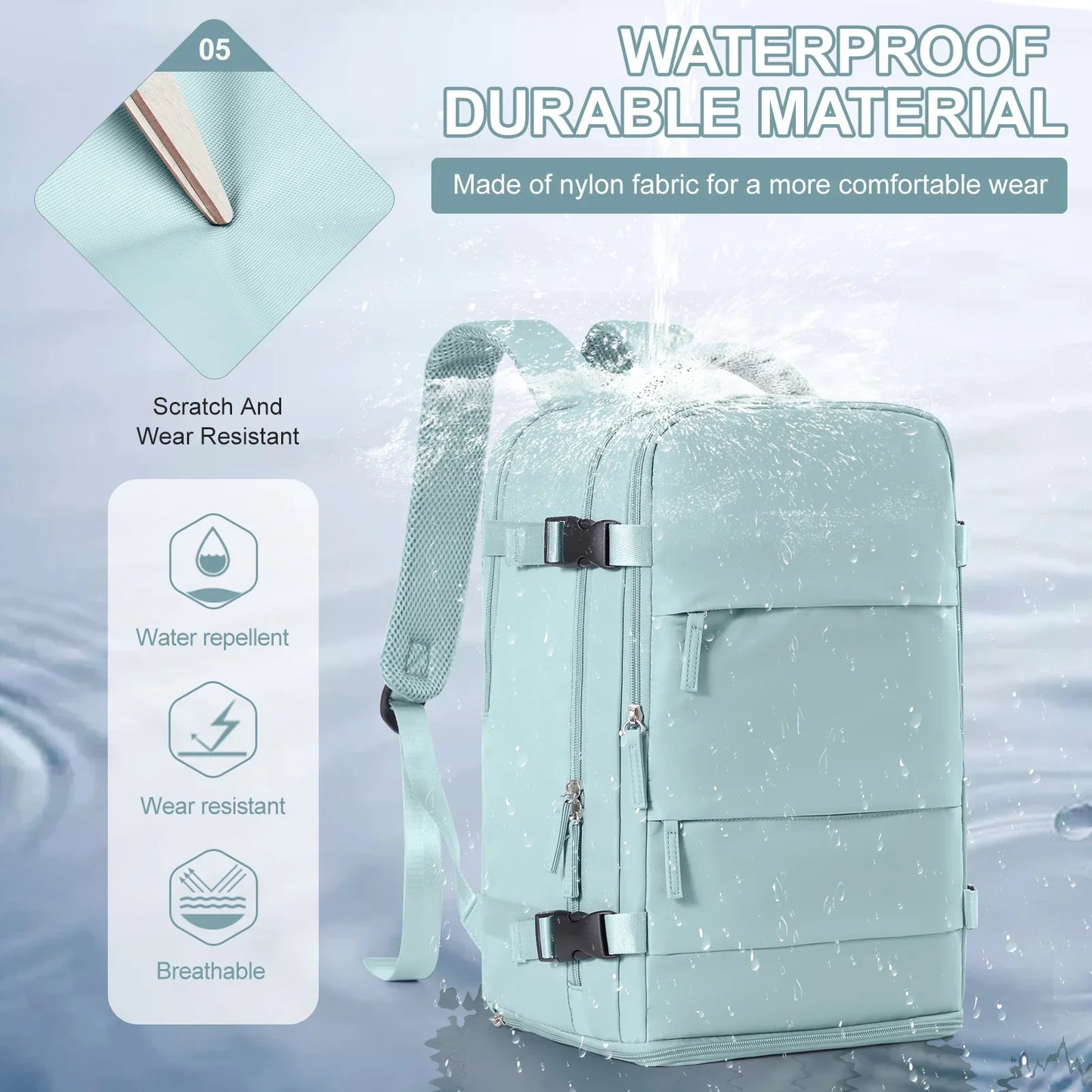 Waterproof Backpack Air Cushion Support Blue