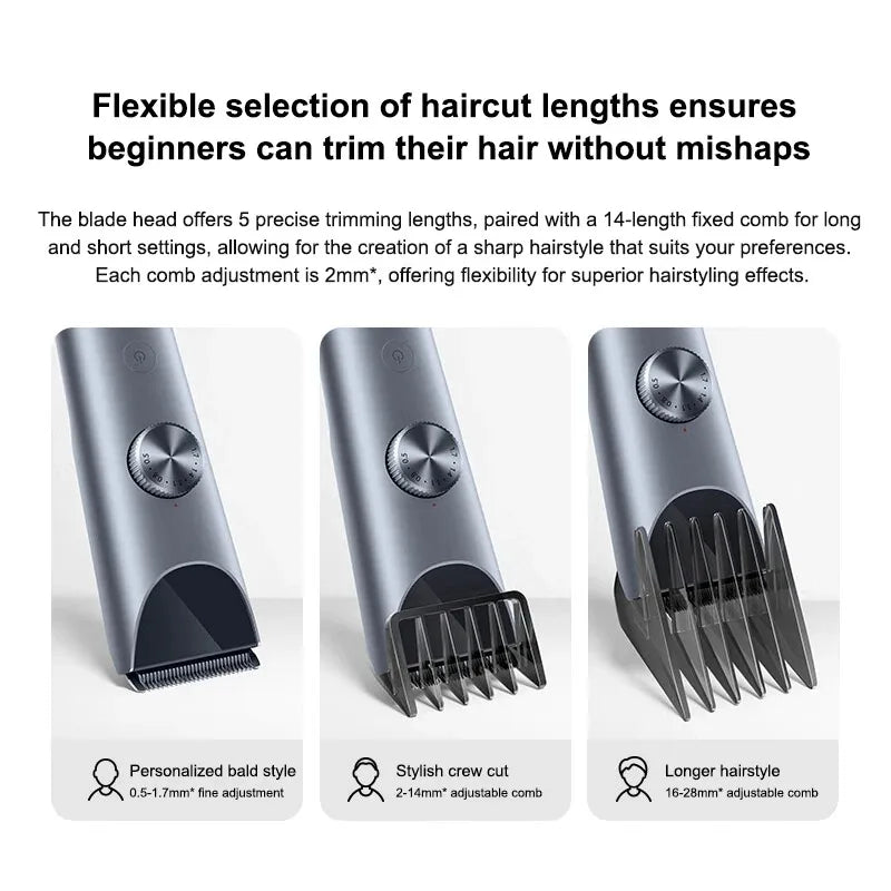 Professional Hair Clipper Digital Display Length Adjustments Grey