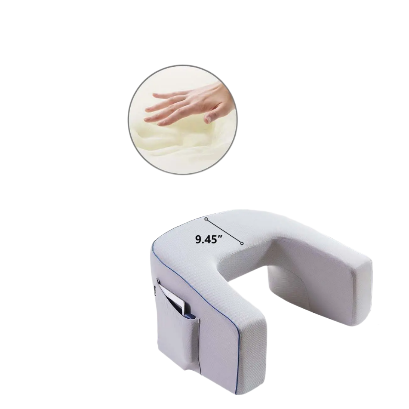 Memory Foam Lap Desk Pillow Ergonomic Laptop Pillow Grey