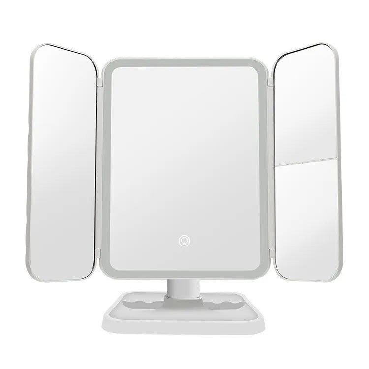Trifold LED Makeup Mirror - Smart Complementary Beauty Lights