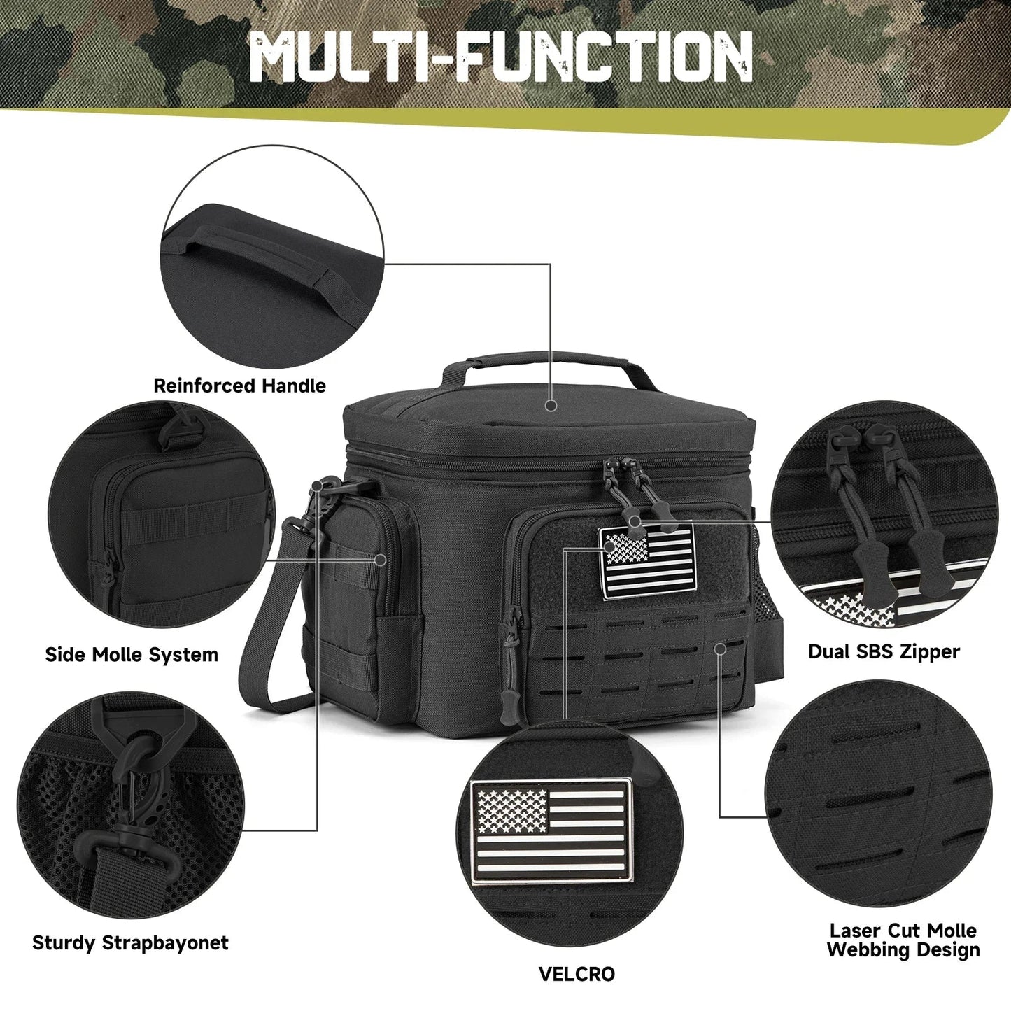 Tactical Thermal Cooler Bag: Military-Grade, Heavy Duty, Leakproof, Insulated, Durable