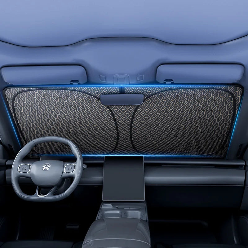 Foldable Car Windshield Sun Shade UV Protection Black