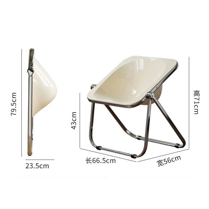 Modern Foldable Acrylic Leisure Chair - White