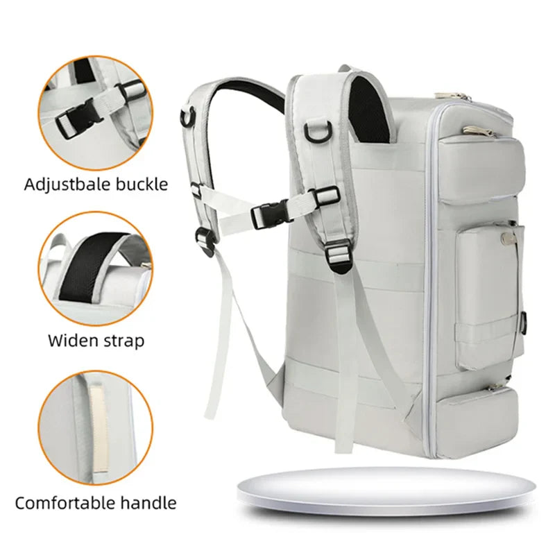 Gym And Travel Backpack Wet/Dry Separation Bag White