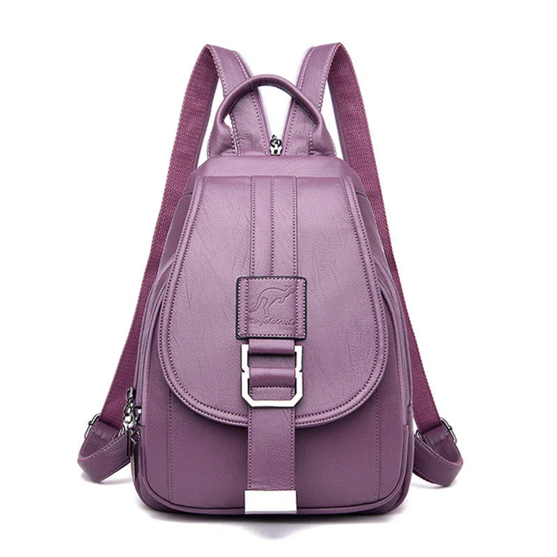 Travel Backpack Women Shoulder School Bag (Purple)
