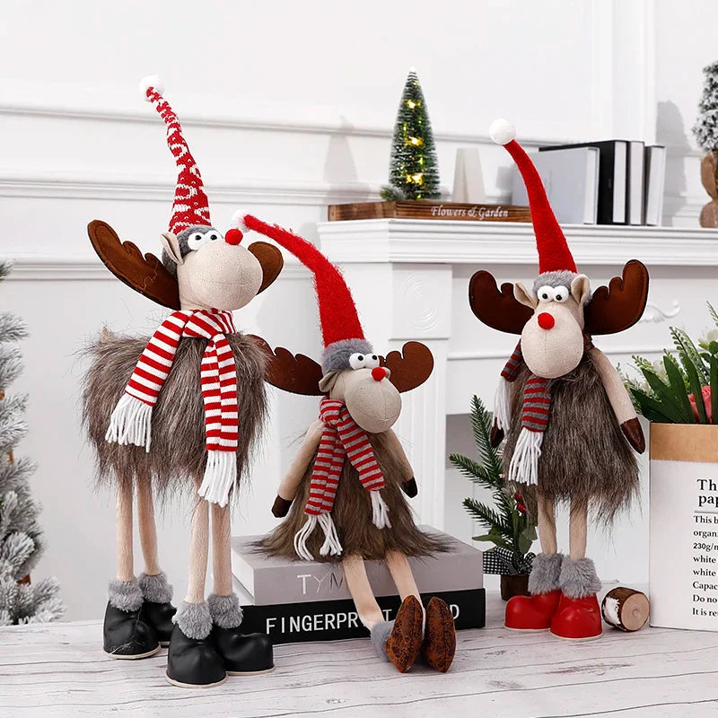Radiant Reindeer: Large Standing Elk Plush Doll with LED Lights