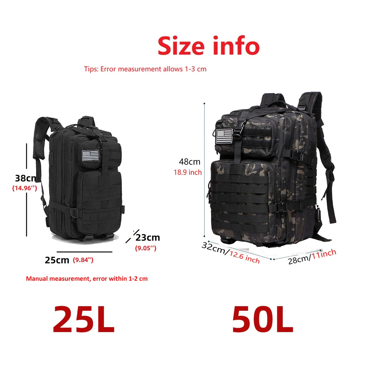 Waterproof Hiking Backpack Outdoor Bag (Black)