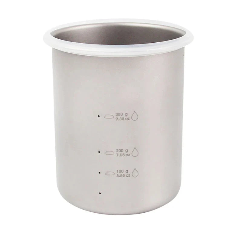 Titanium Steamer Pot Camping Cookware Silver