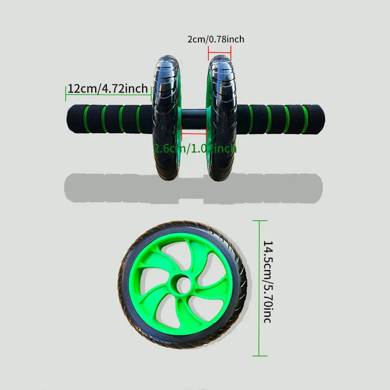 Double-Wheeled Ab Roller Non-Slip Muscle Trainer Green