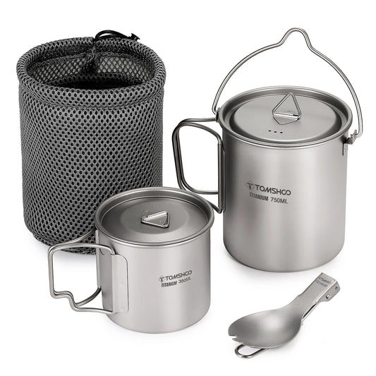 Ultralight Titanium Cookware Set 3PCS Grey